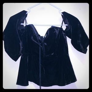 Velvet shoulder top
